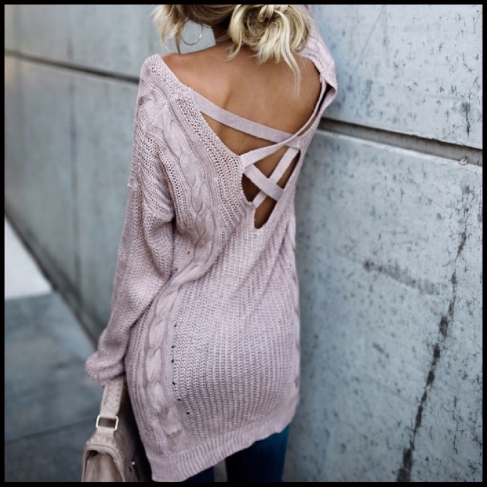 Crisscrossed Back Sweater - Picture 2 of 4